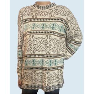 Vintage CAPE COD SPORTSWEAR Fair Isle Sweater 1990s Size Small